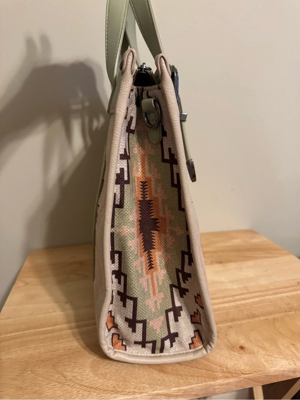 Wrangler Southwestern Aztec Tote Purse crossbody satchel mint sage green